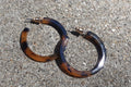 Small Tortoise Brown acrylic hoop Earrings