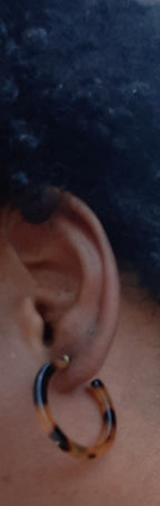Small Tortoise Brown acrylic hoop Earrings