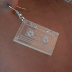Small clear acrylic Cassette Tape Earrings