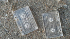 Small clear acrylic Cassette Tape Earrings