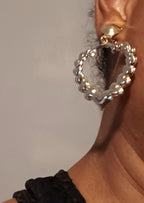 Small clip on heart hoops