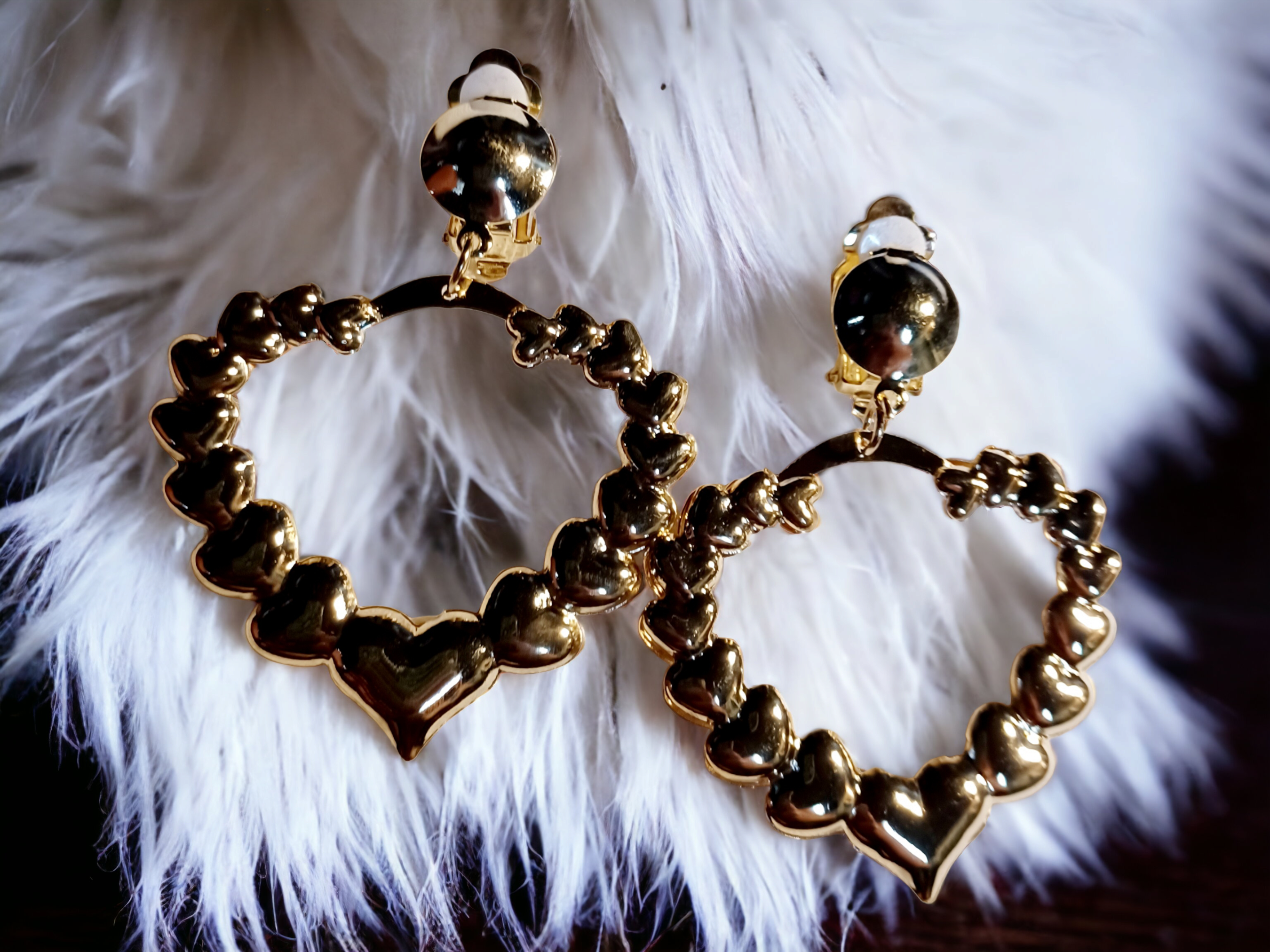 Small clip on heart hoops