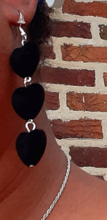Velvet Heart Dangle Earrings