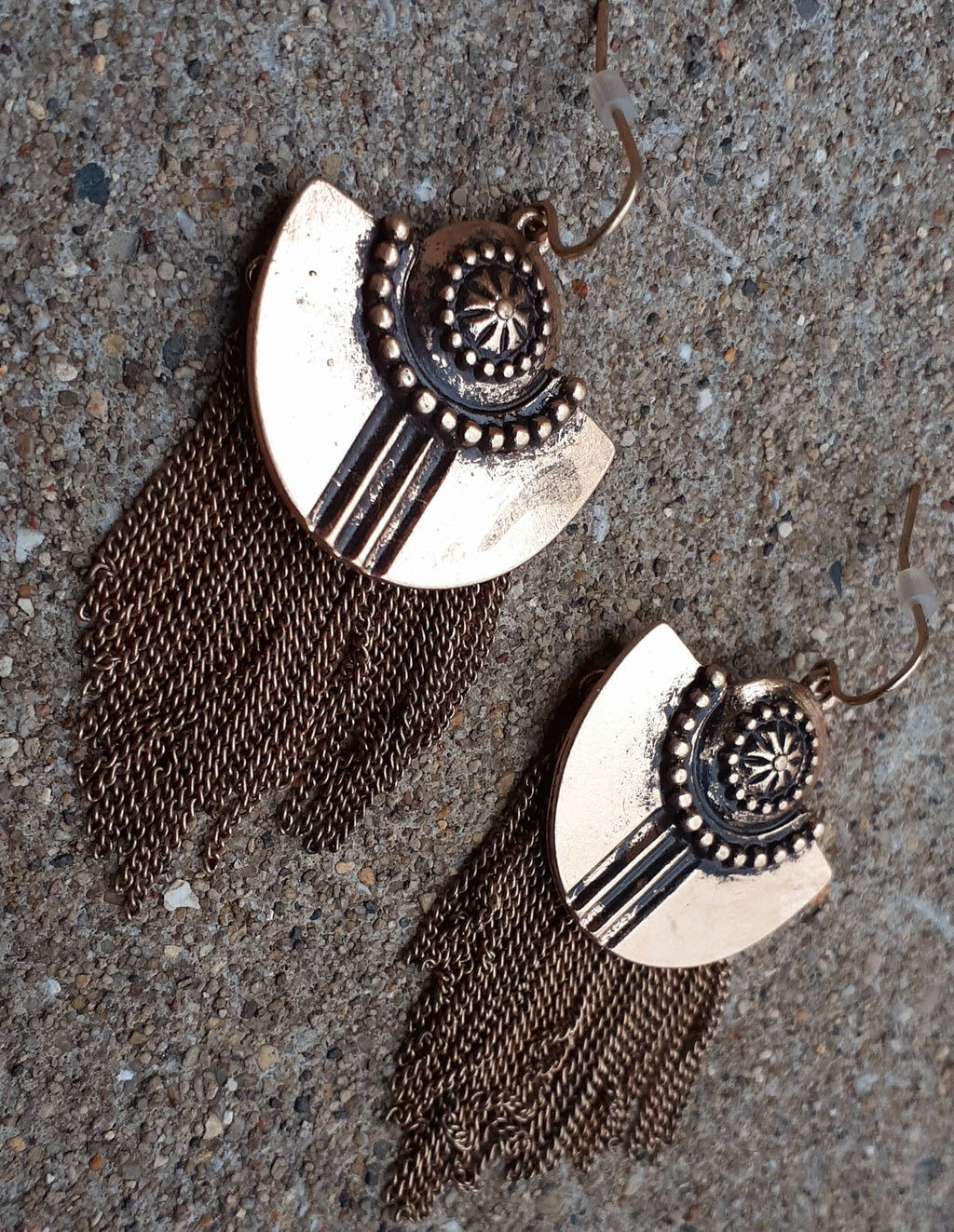 Vintage Brass Chain Dangle Earrings