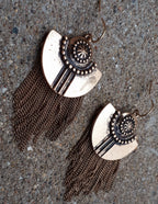 Vintage Brass Chain Dangle Earrings