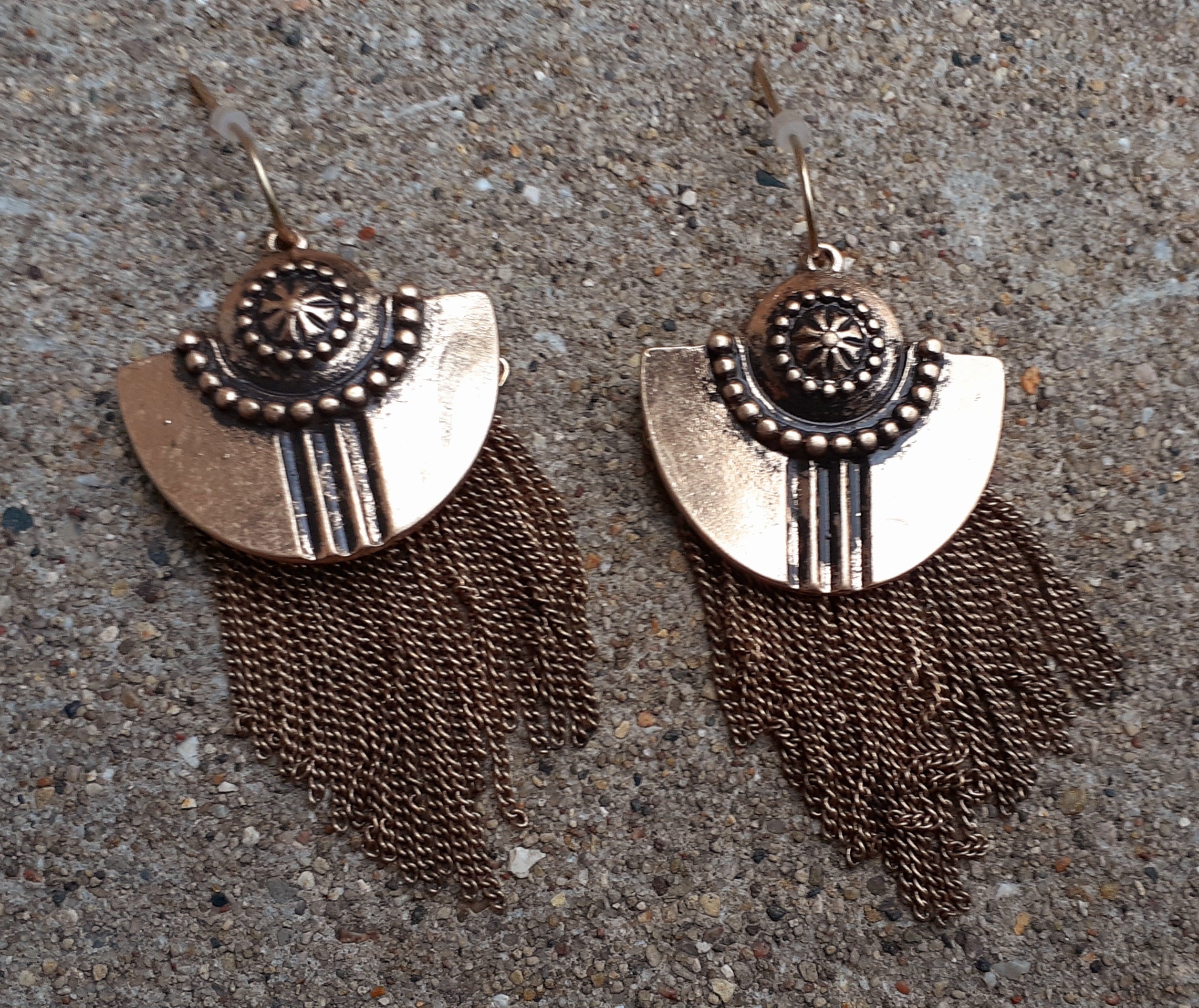 Vintage Brass Chain Dangle Earrings