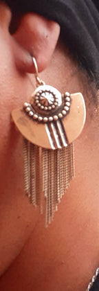 Vintage Brass Chain Dangle Earrings
