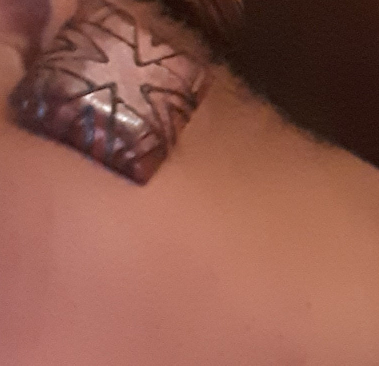 Vintage Handpainted Chocolate Square Wooden Earrings