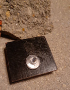 Vintage Handpainted Chocolate Square Wooden Earrings