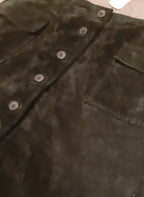 Vintage Style Black Suede Mini Skirt Size 10