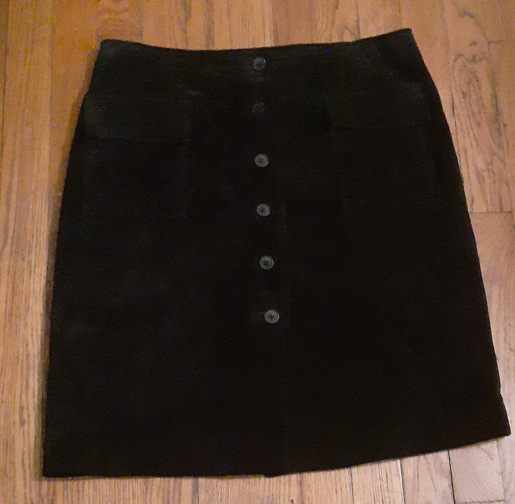 Vintage Style Black Suede Mini Skirt Size 10