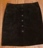 Vintage Style Black Suede Mini Skirt Size 10