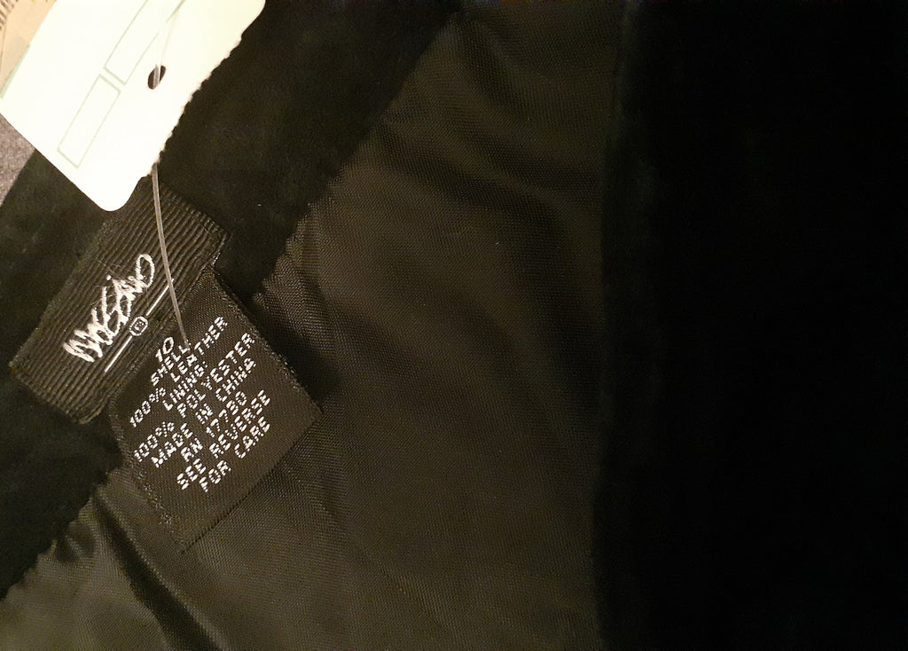 Vintage Style Black Suede Mini Skirt Size 10