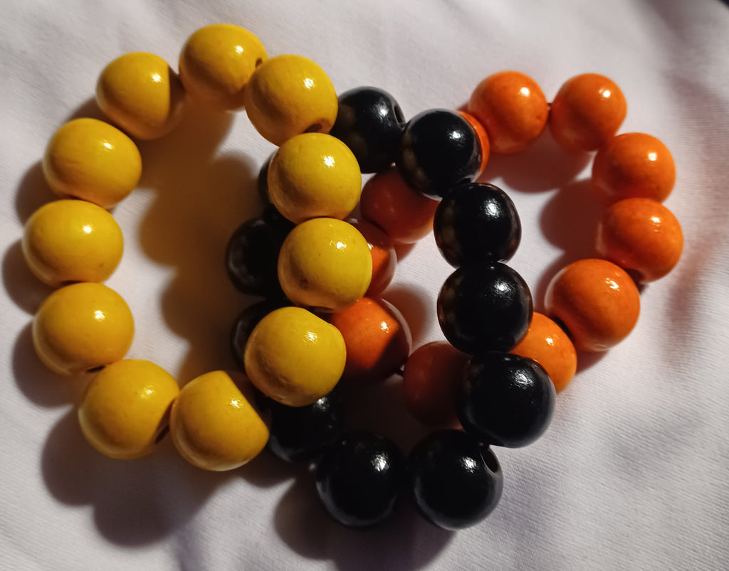 Vintage chunky bead bracelet set of 3