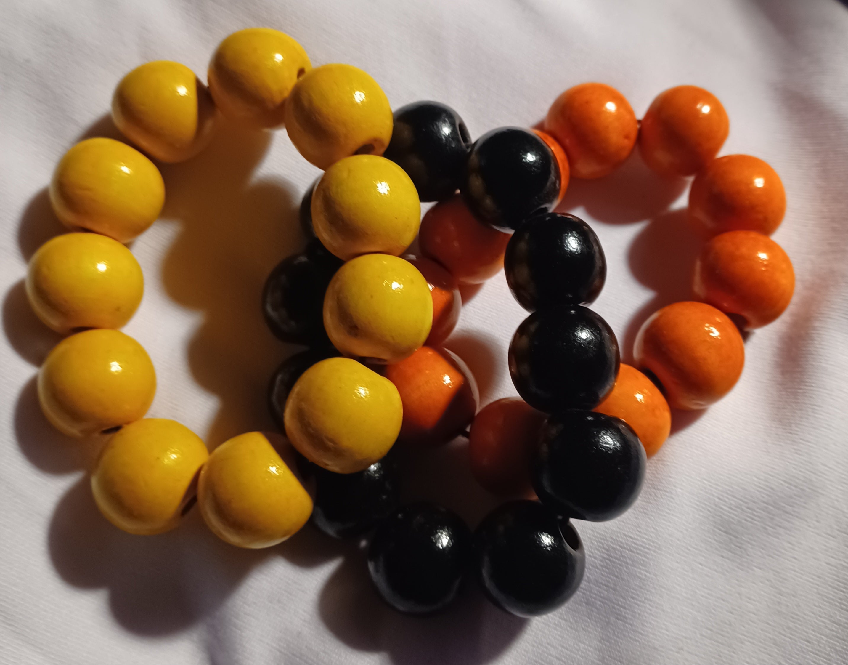 Vintage chunky bead bracelet set of 3