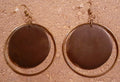 Wood and Metal Hoop Earrings