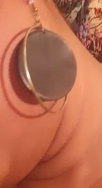 Wood and Metal Hoop Earrings