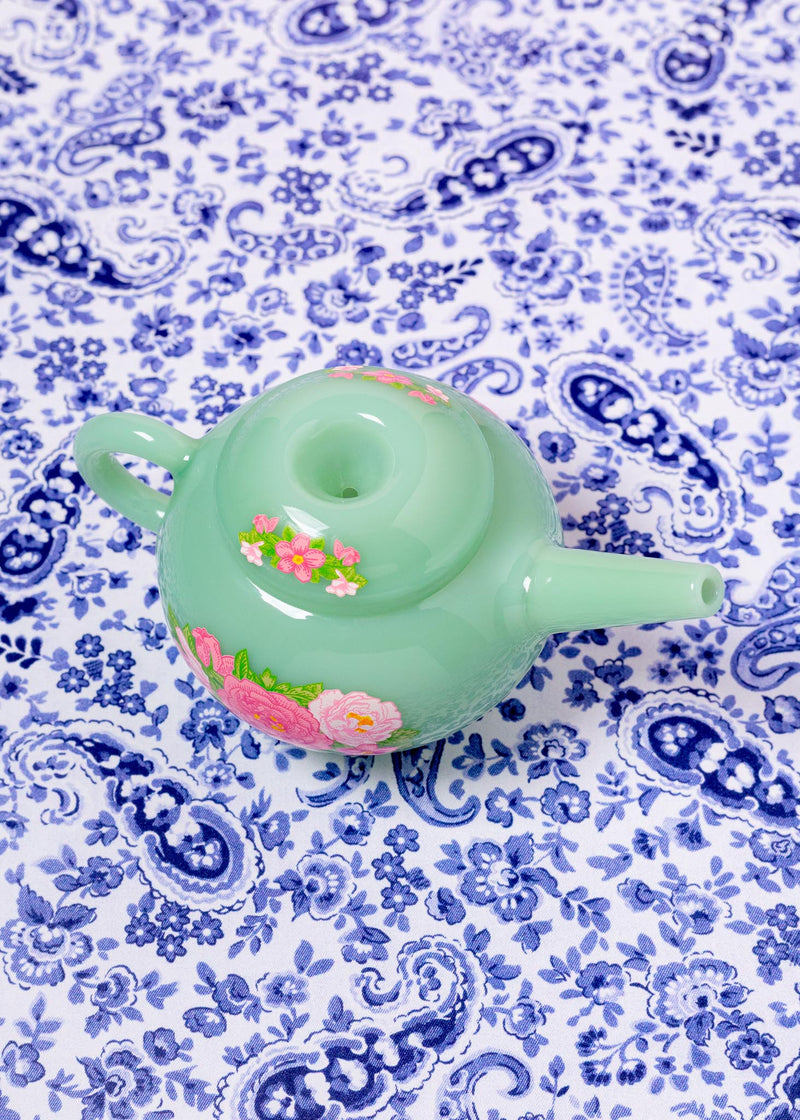Canna Style JADE FLORAL TEAPOT PIPE