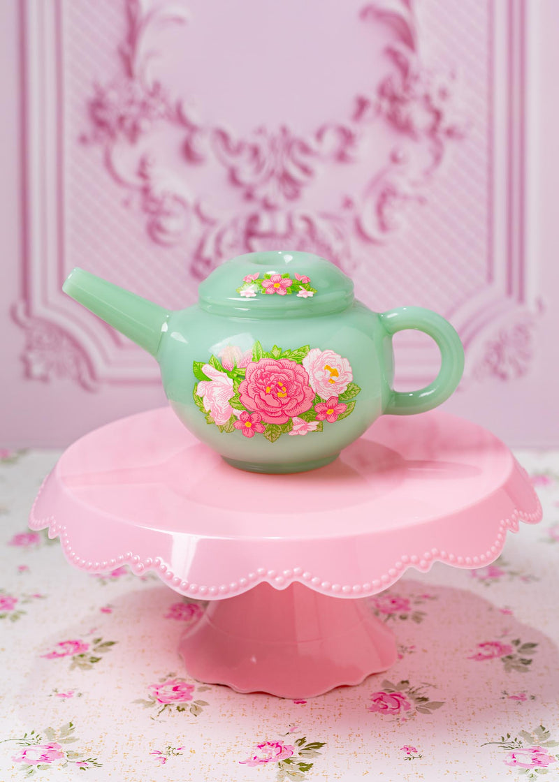 Canna Style JADE FLORAL TEAPOT PIPE