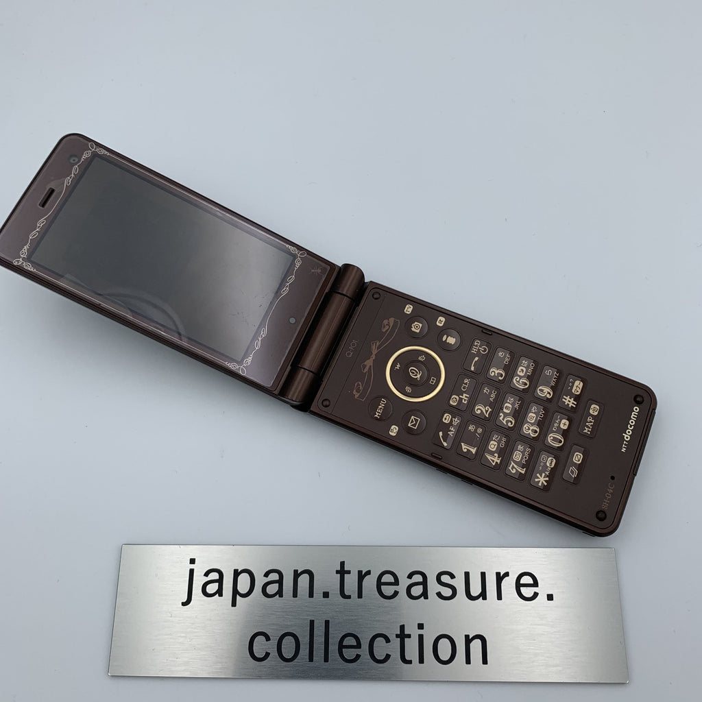 docomo Q-pot. SH-04C Choco Foma Japanese Flip Phone garakei keitai Rare Japan