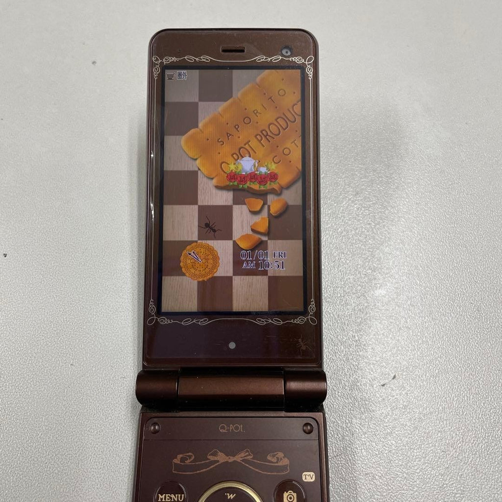docomo Q-pot. SH-04C Choco Foma Japanese Flip Phone garakei keitai Rare Japan